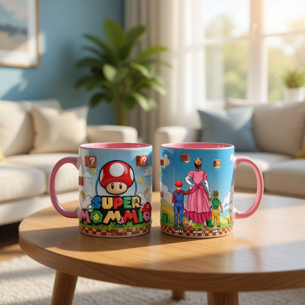 Personalized Super Mommio Accent Mug Gift for Mom