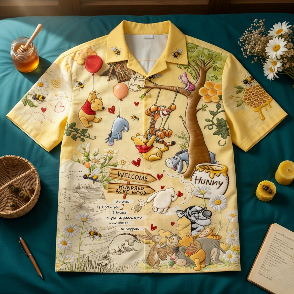 Personalized Hawaiian Shirt Cute Cartoon Bears Gift for Couples