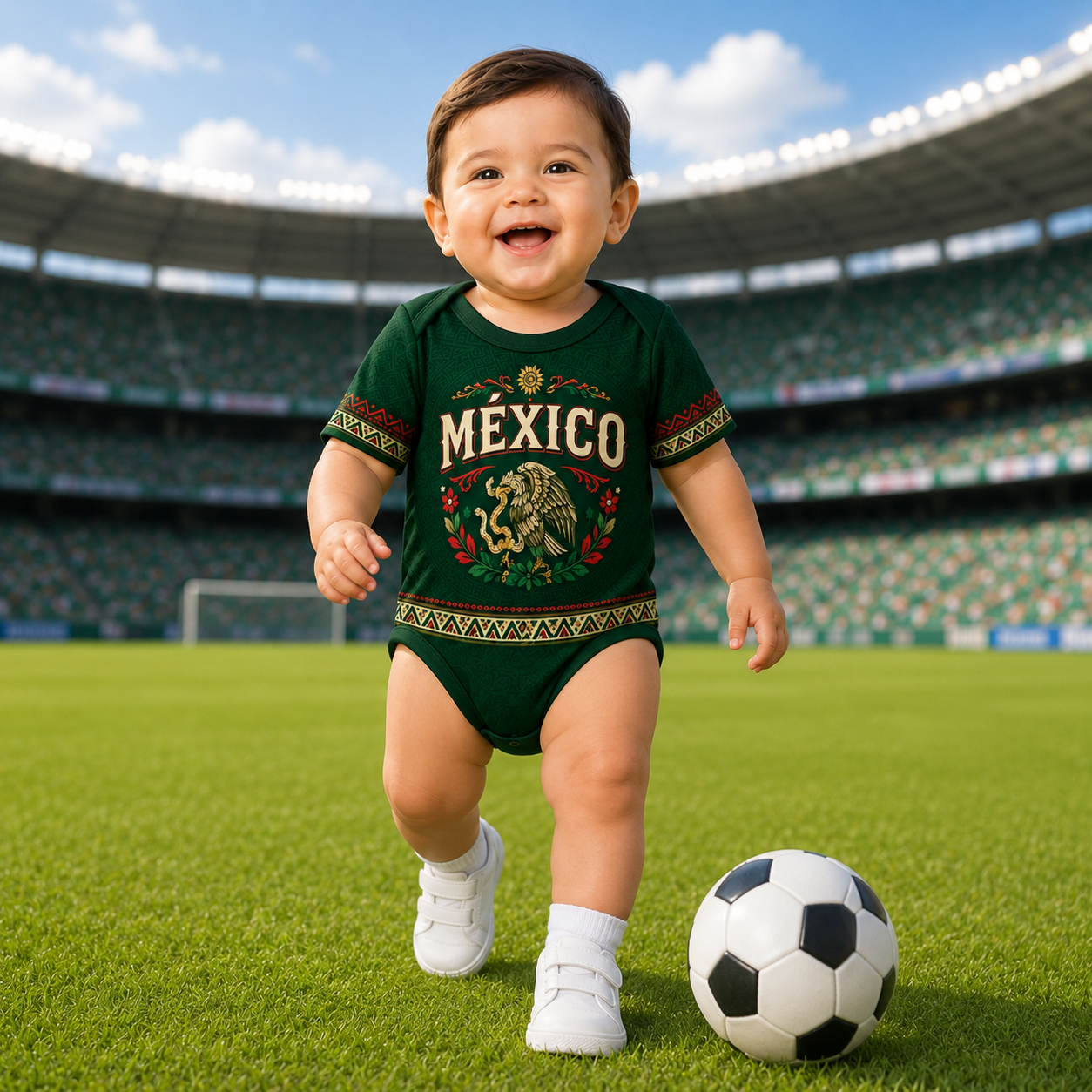 Personalized Mexico Aztec Eagle Baby Jersey Bodysuit Gift for New Parents