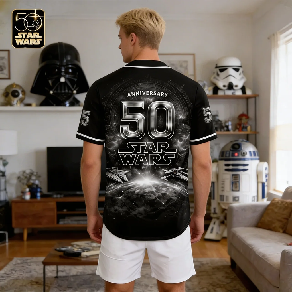 Personalized Star Wars 50th Anniversary Baseball Jersey Gift for Movie Fans