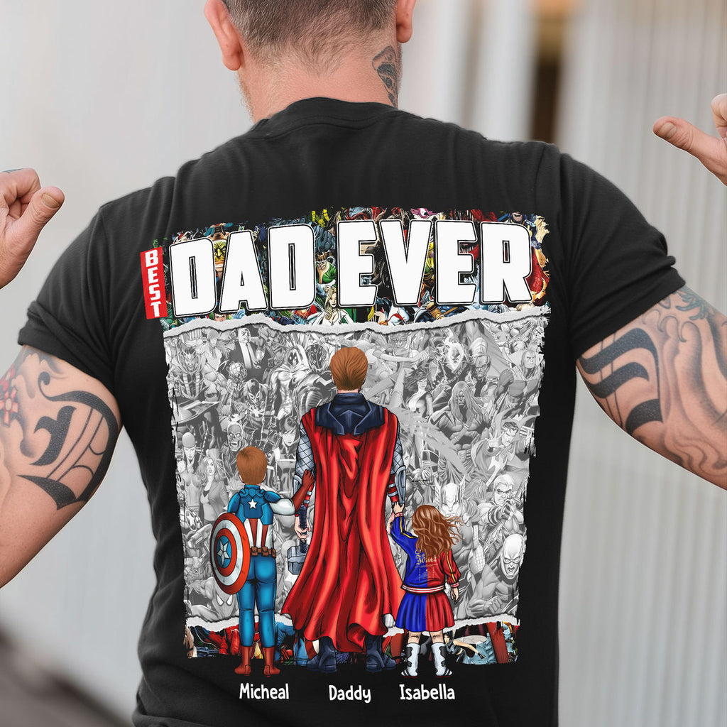 Personalized SuperDad T-Shirt Best Dad Ever Gift for Dad