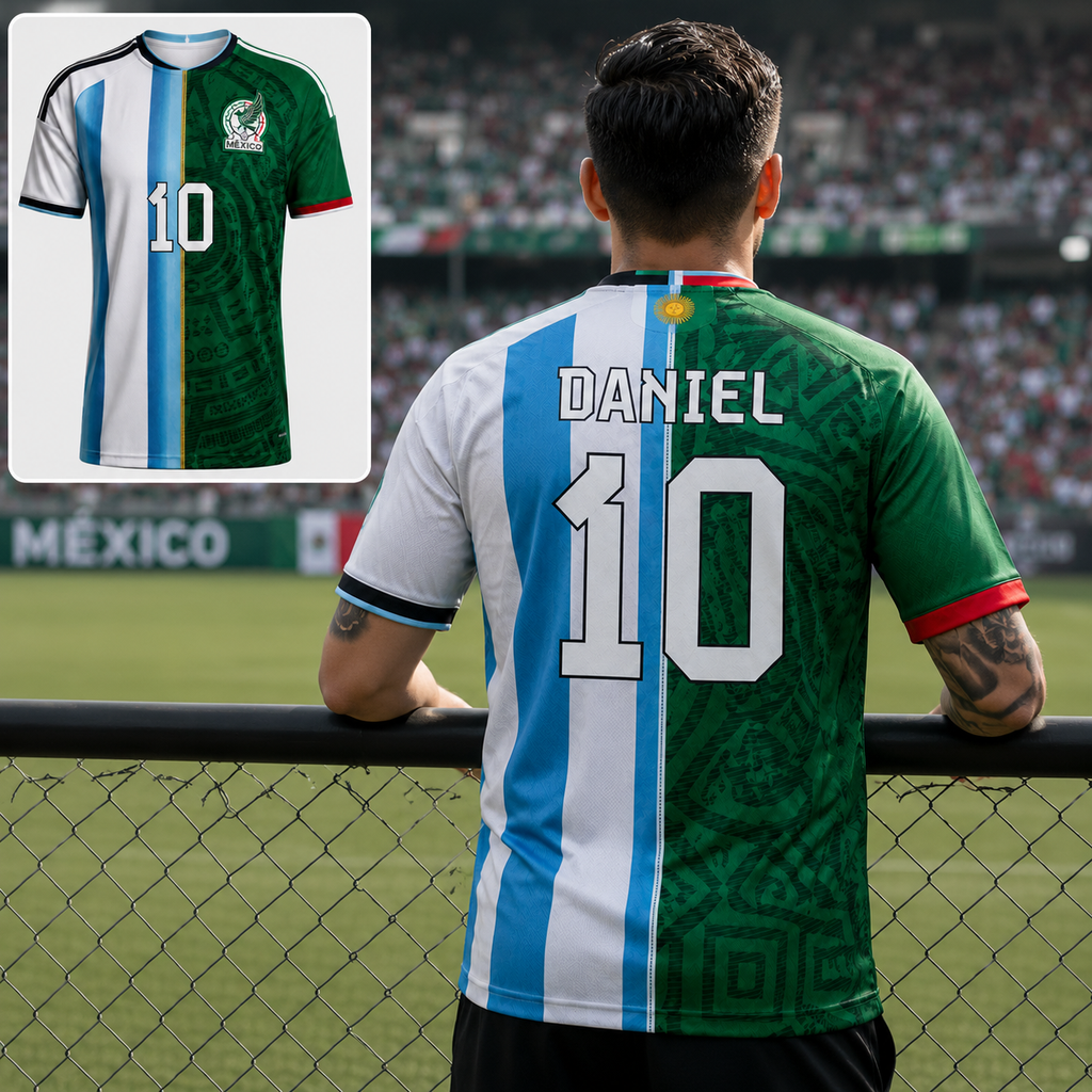 Personalized Soccer Jersey Argentina x Mexico - Gift for Football Fans