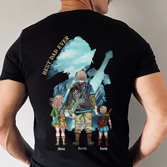 Personalized Best Dad Ever T-Shirt Custom Name Gift for Dad