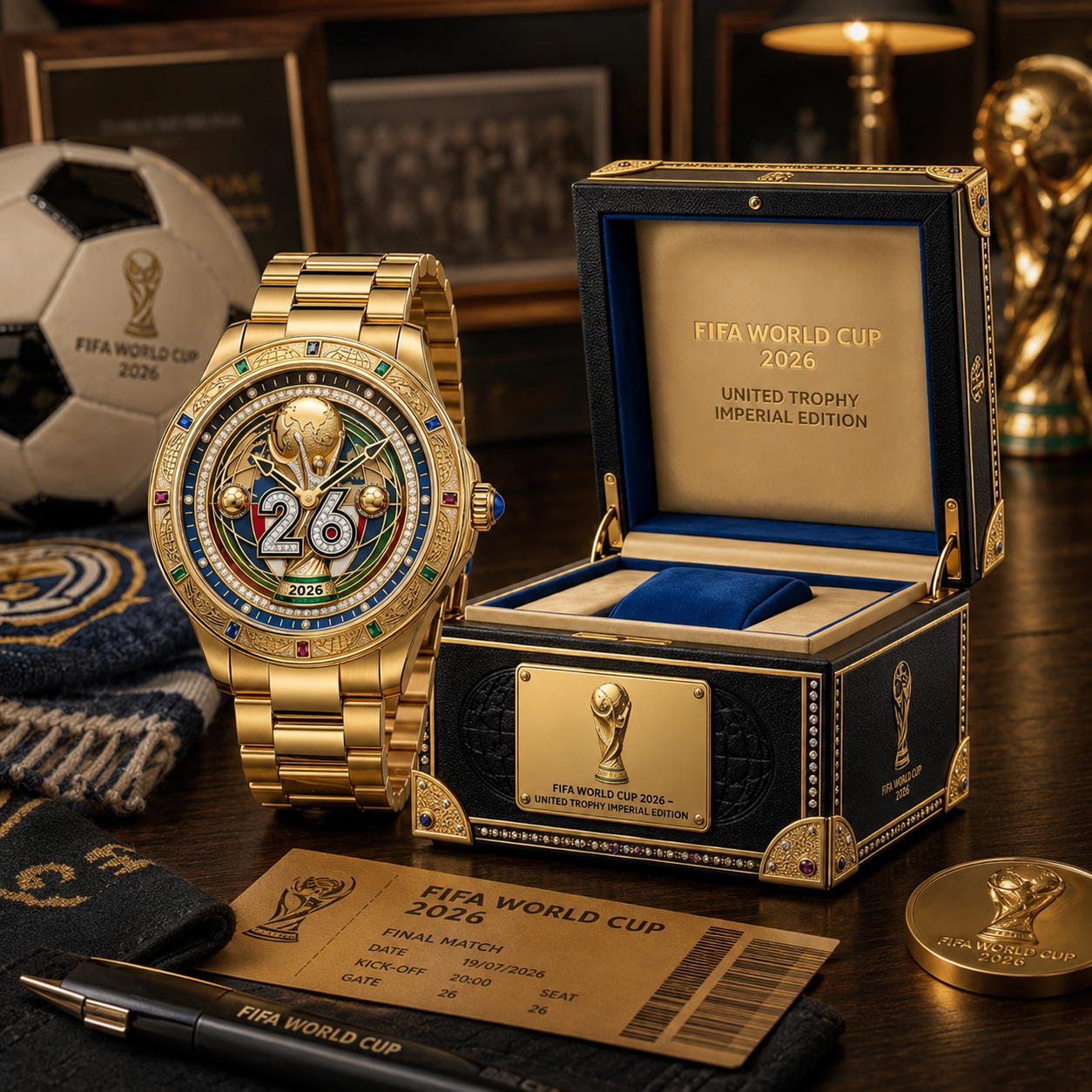 Customized FIFA World Cup 2026 Men's Wrist Watch Gift for Soccer Fans