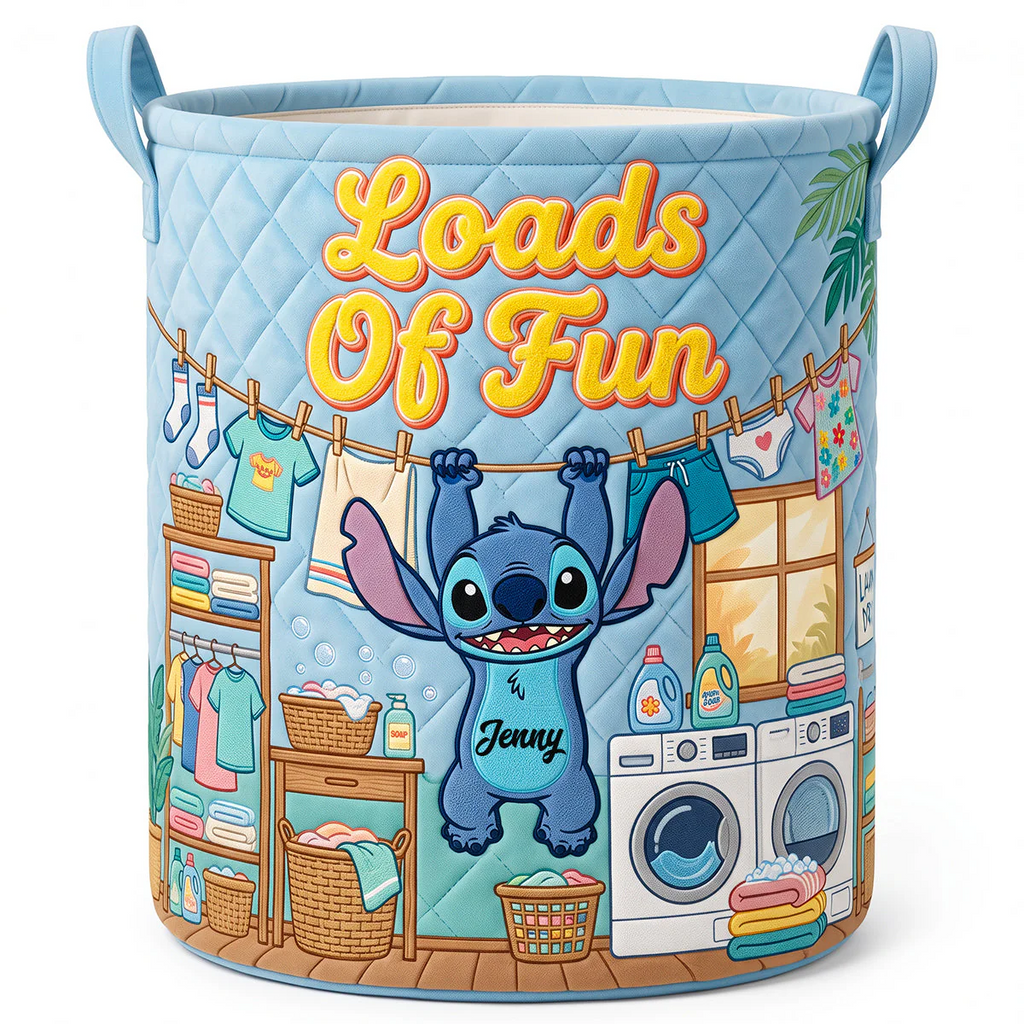 Personalized Quilted Laundry Basket Custom Design for Family Gift Quilted Laundry Basket GradoCreations