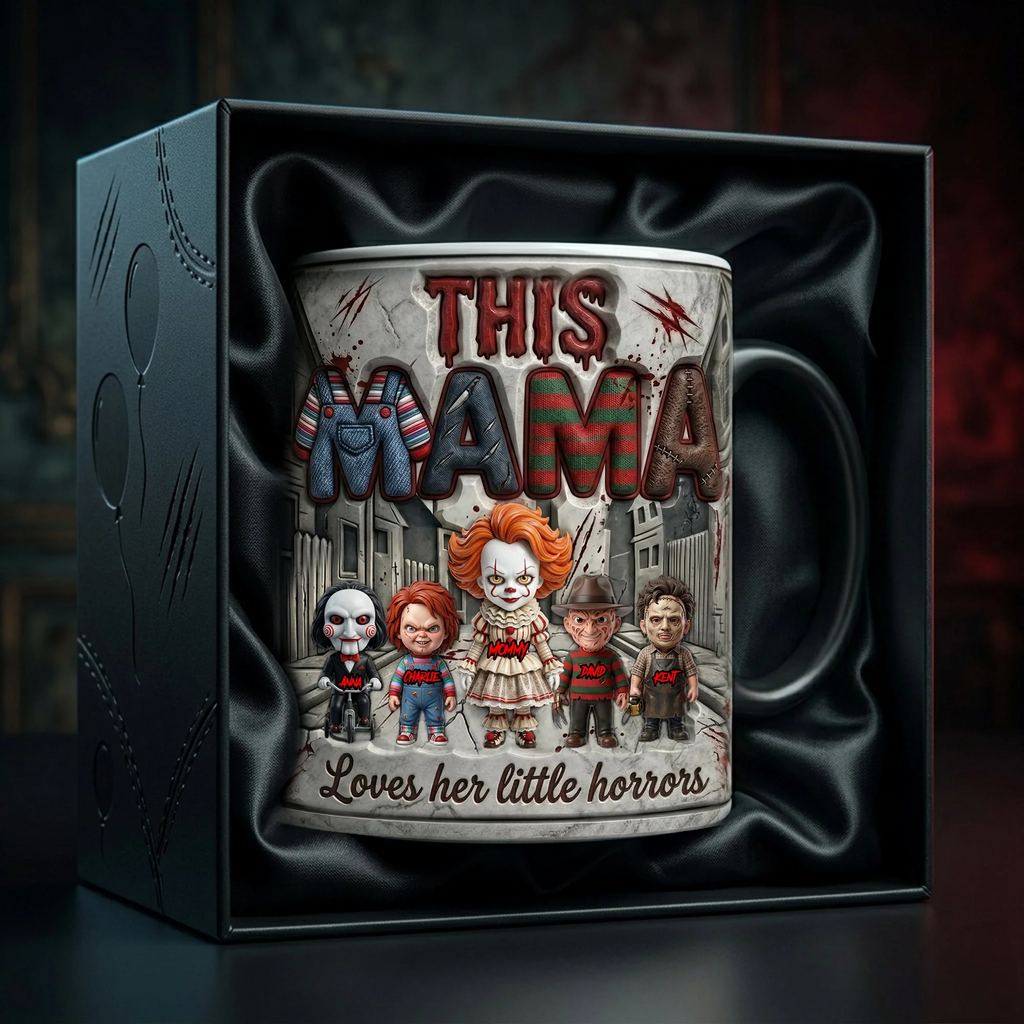 Personalized Black Ceramic Coffee Mug for Mom | Halloween Gift Mug GradoCreations