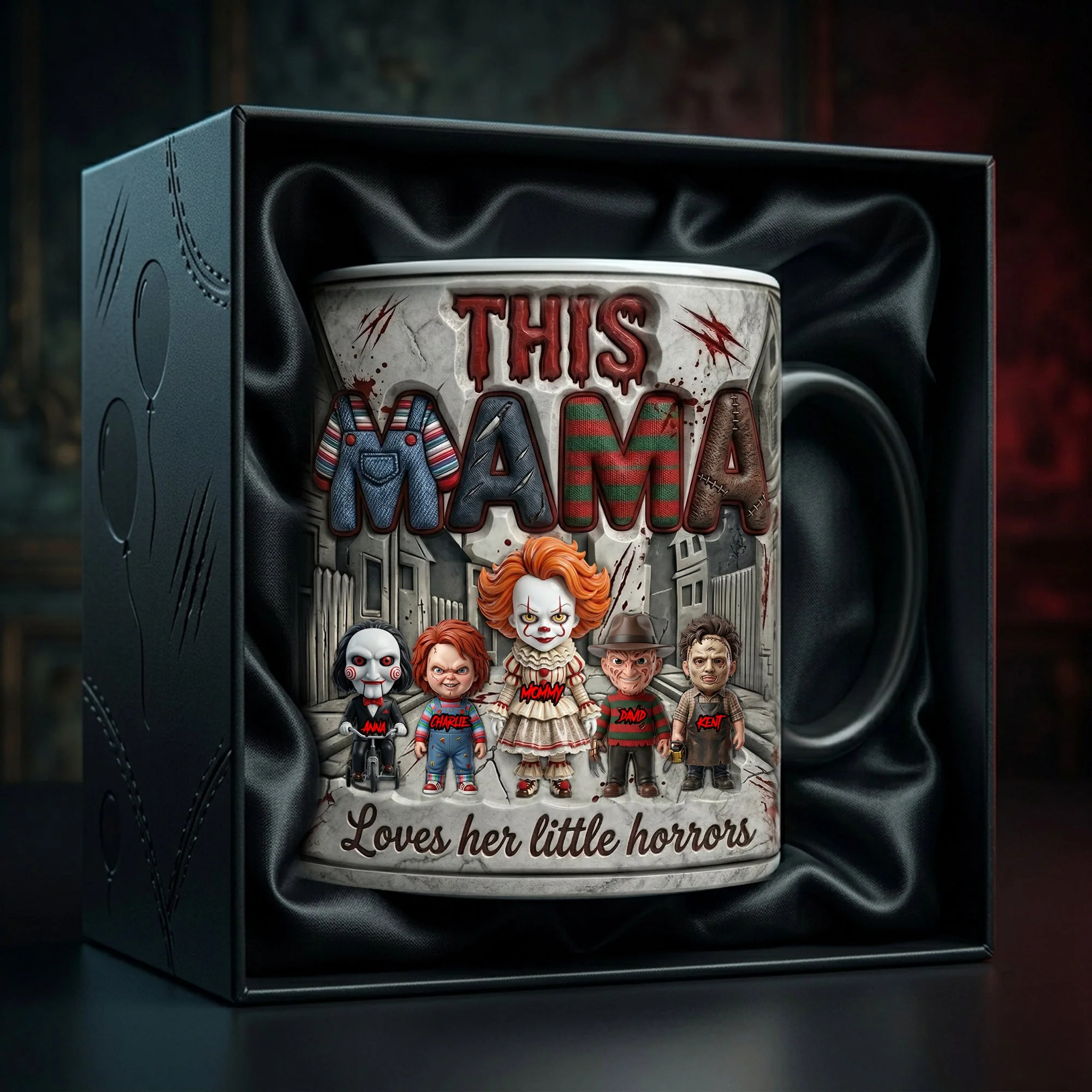 Personalized Black Ceramic Coffee Mug for Mom | Halloween Gift Mug GradoCreations