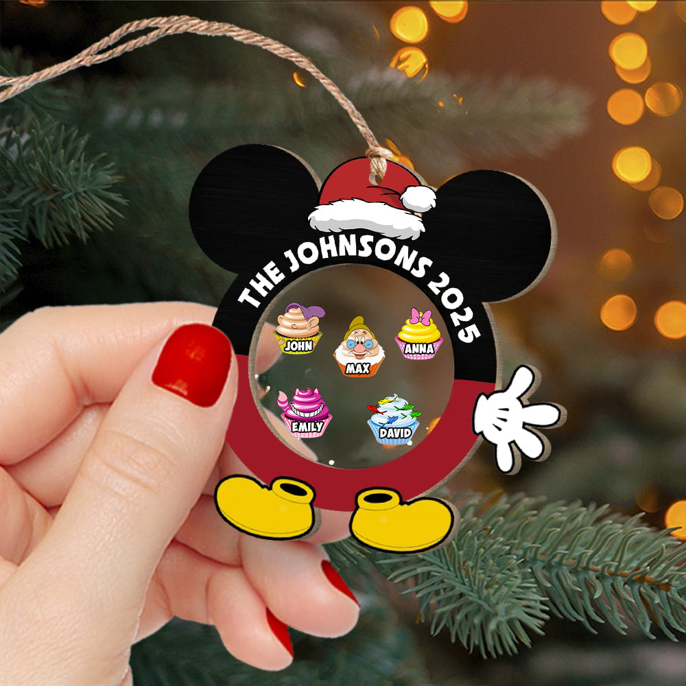 Personalized Magic Mouse Family Cupcake Acrylic Ornament Christmas Gift
