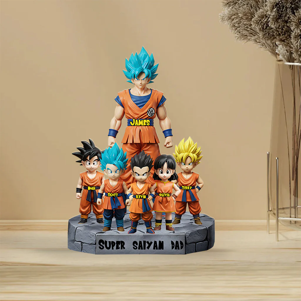 Personalized Super Saiyan Dad Acrylic Plaque Gift for Father's Day
