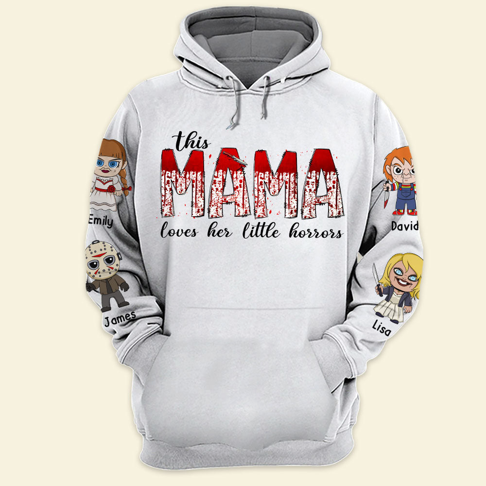 Personalized Mama and Kids Name Sweatshirt Halloween Gift for Mom