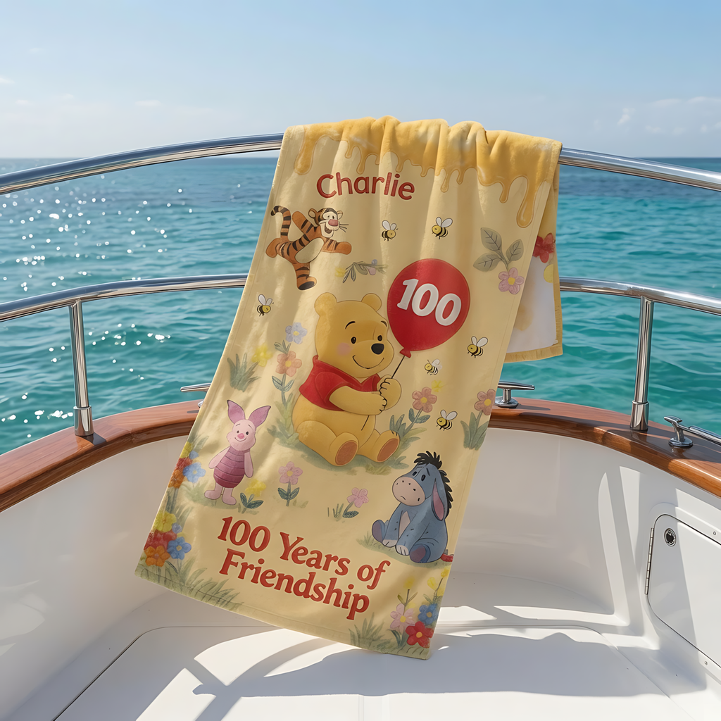 Personalized Disney Friendship Beach Towel Gift for Movie Fans