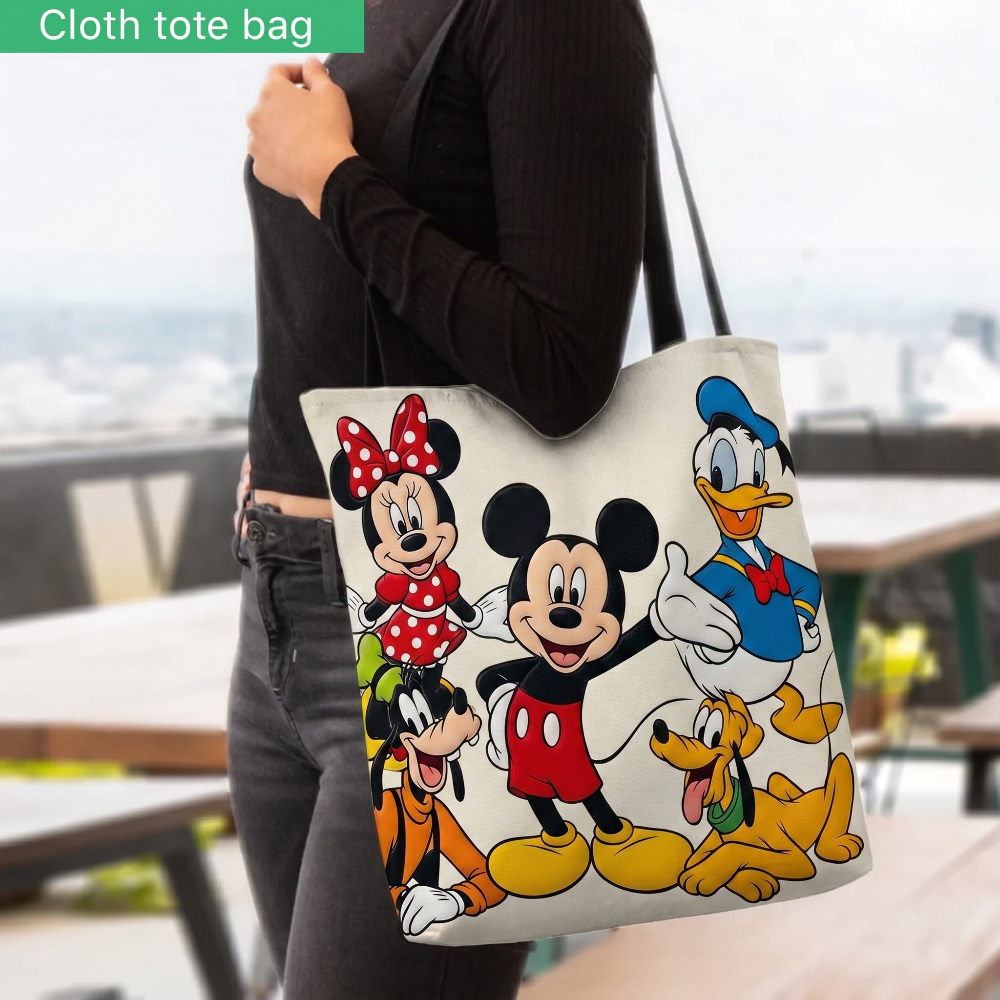 Personalized Mickey Mouse Tote Bag Custom Name Gift for Movie Fans Tote Bag GradoCreations