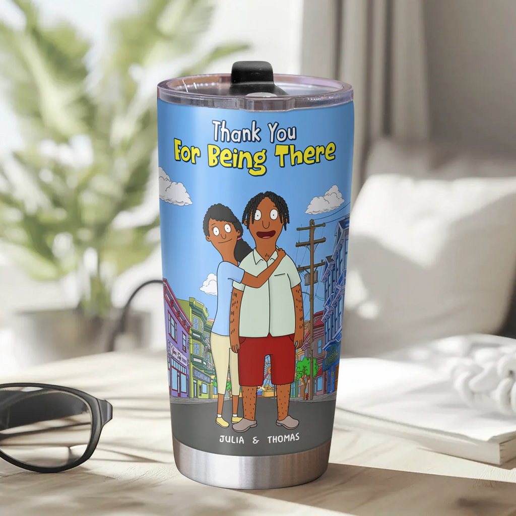 Personalized Thank You Cartoon Tumbler Gift for Couple Anniversary