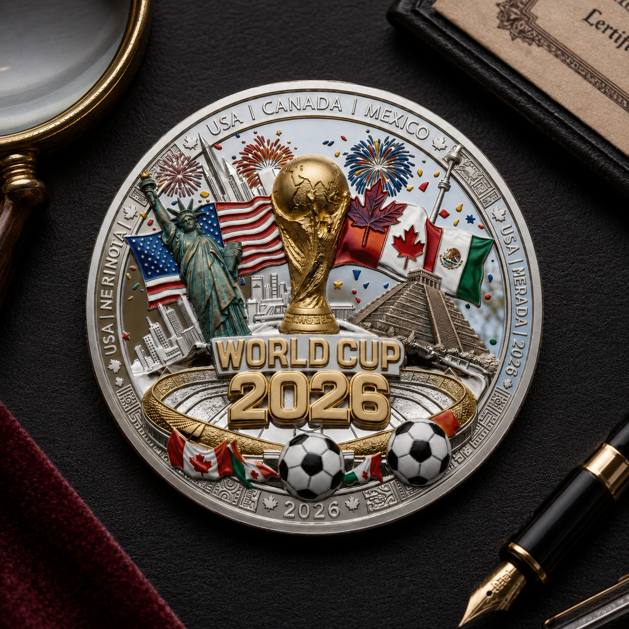 2026 World Cup Commemorative Coin Collectible Gift for Fans