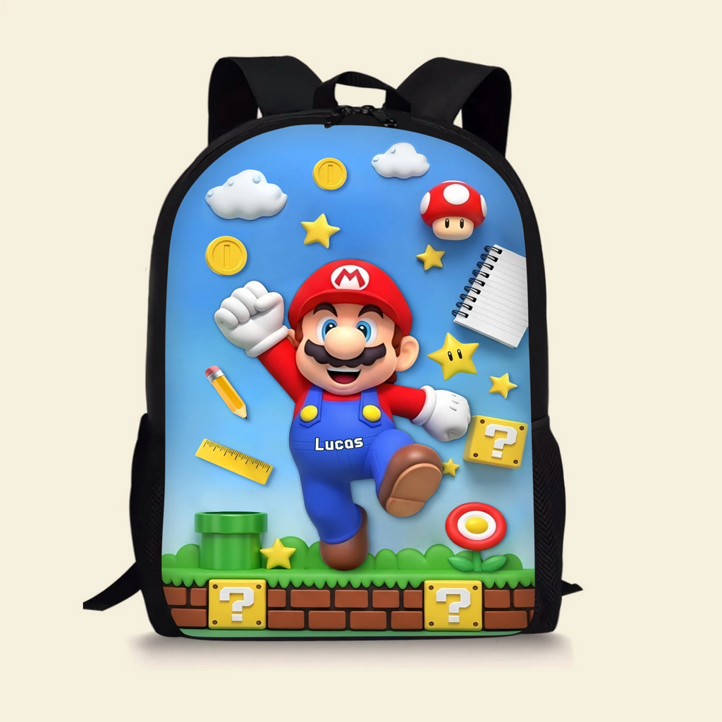 Personalized Mario School Backpack & Supplies Set for Kids