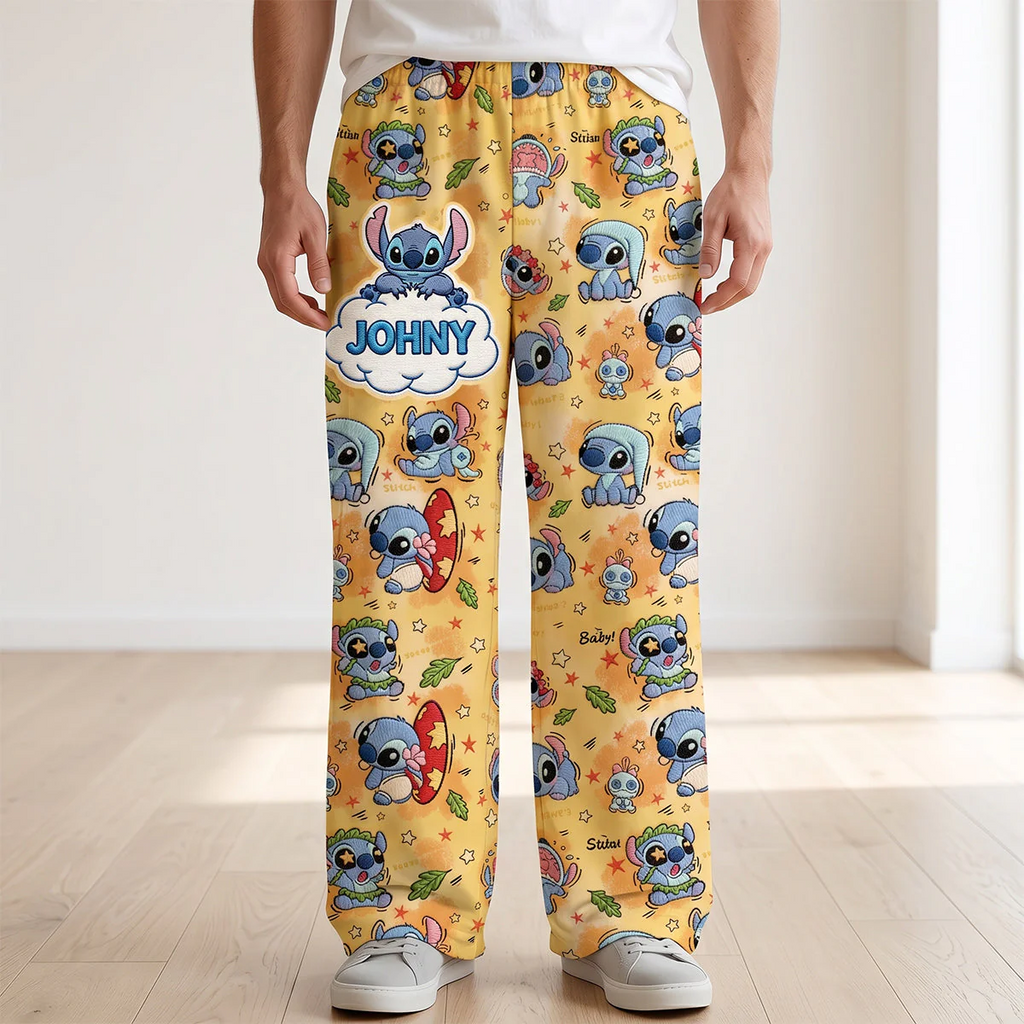 Personalized Pajama Pants for Couples Custom Name Gift AOP Sweatpants GradoCreations