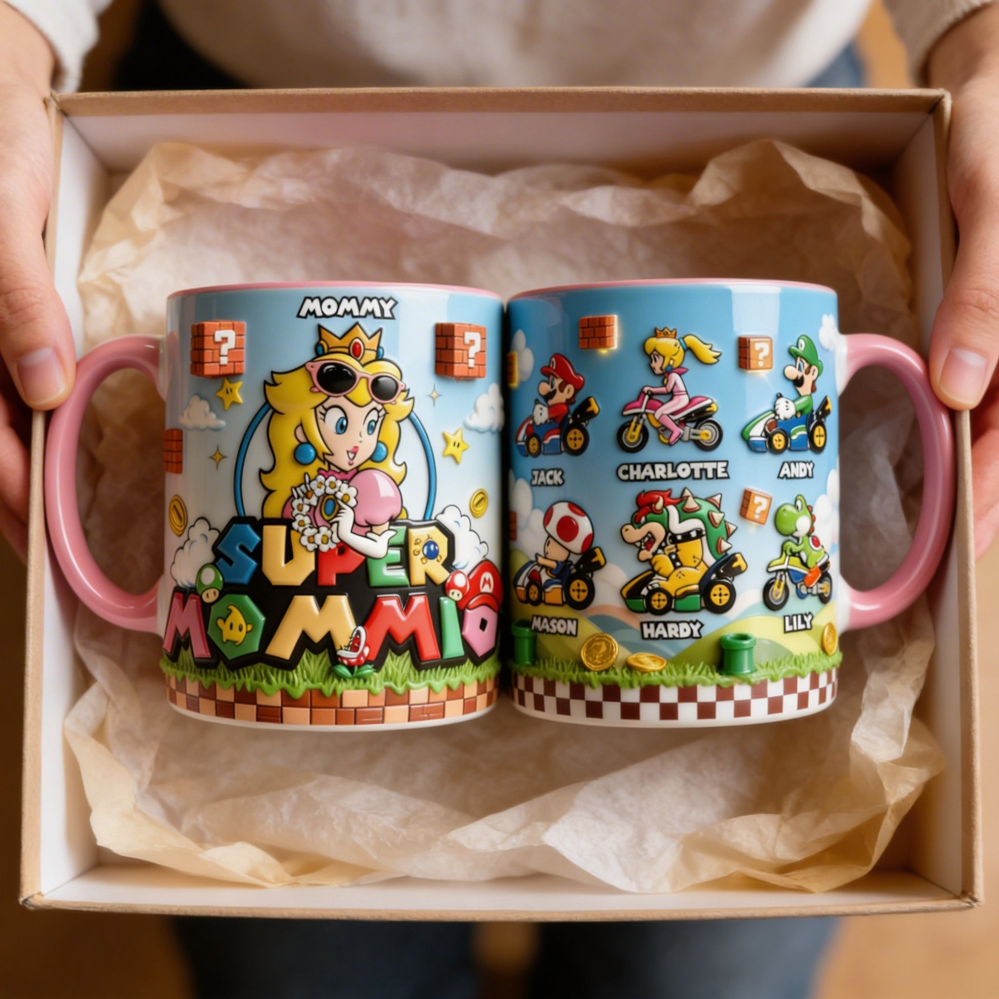 Personalized Super Mom Accent Mug Custom Name Gift for Mom