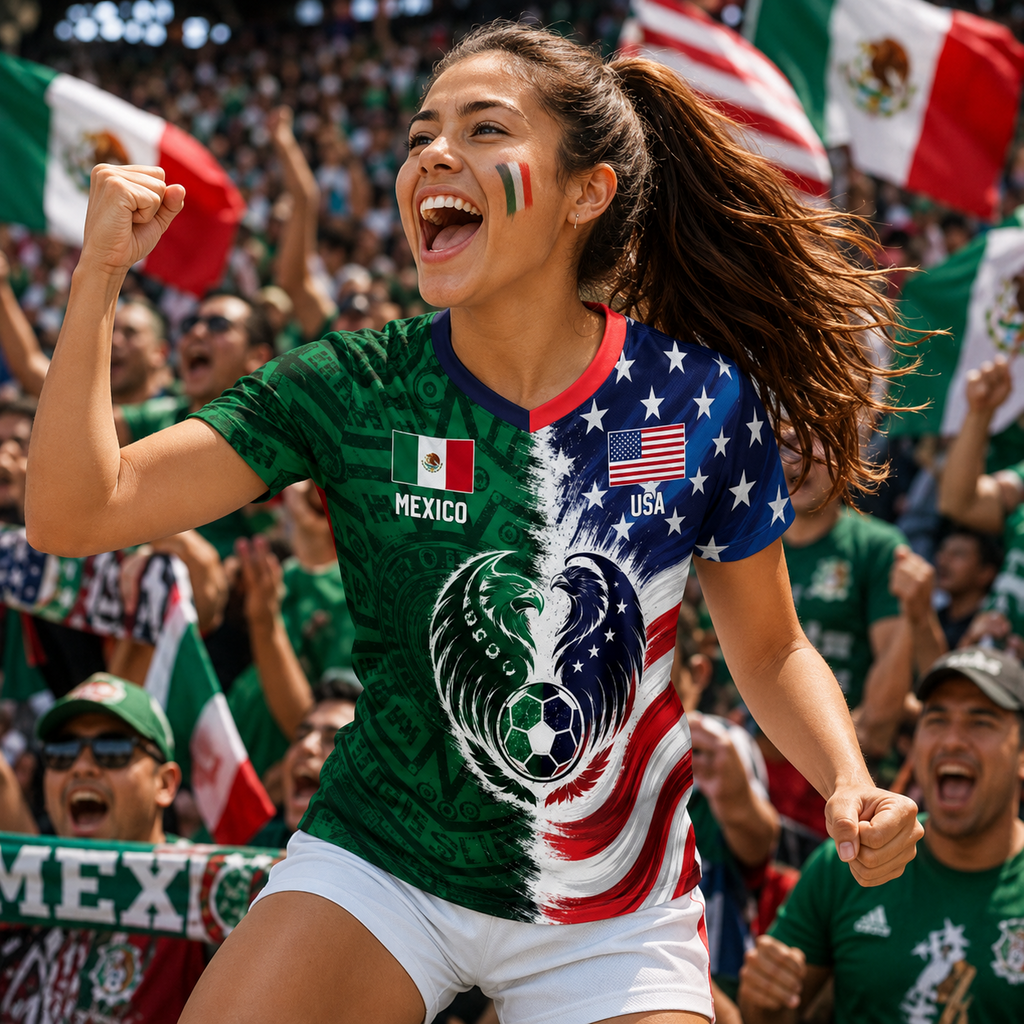 Personalized Mexico USA Eagle Soccer Jersey Custom Name Number Gift for Football Fans