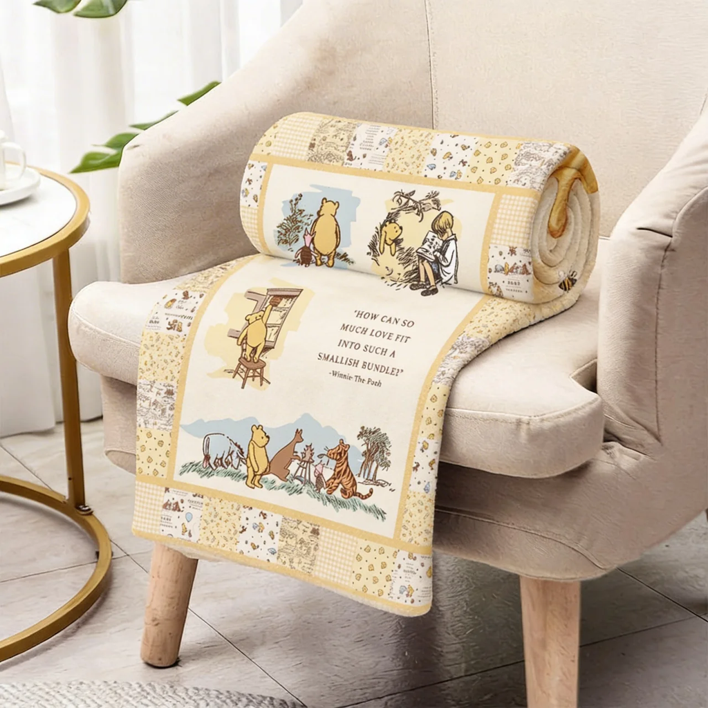 Personalized Winnie the Pooh Blanket Custom Name Gift for Movie Fans