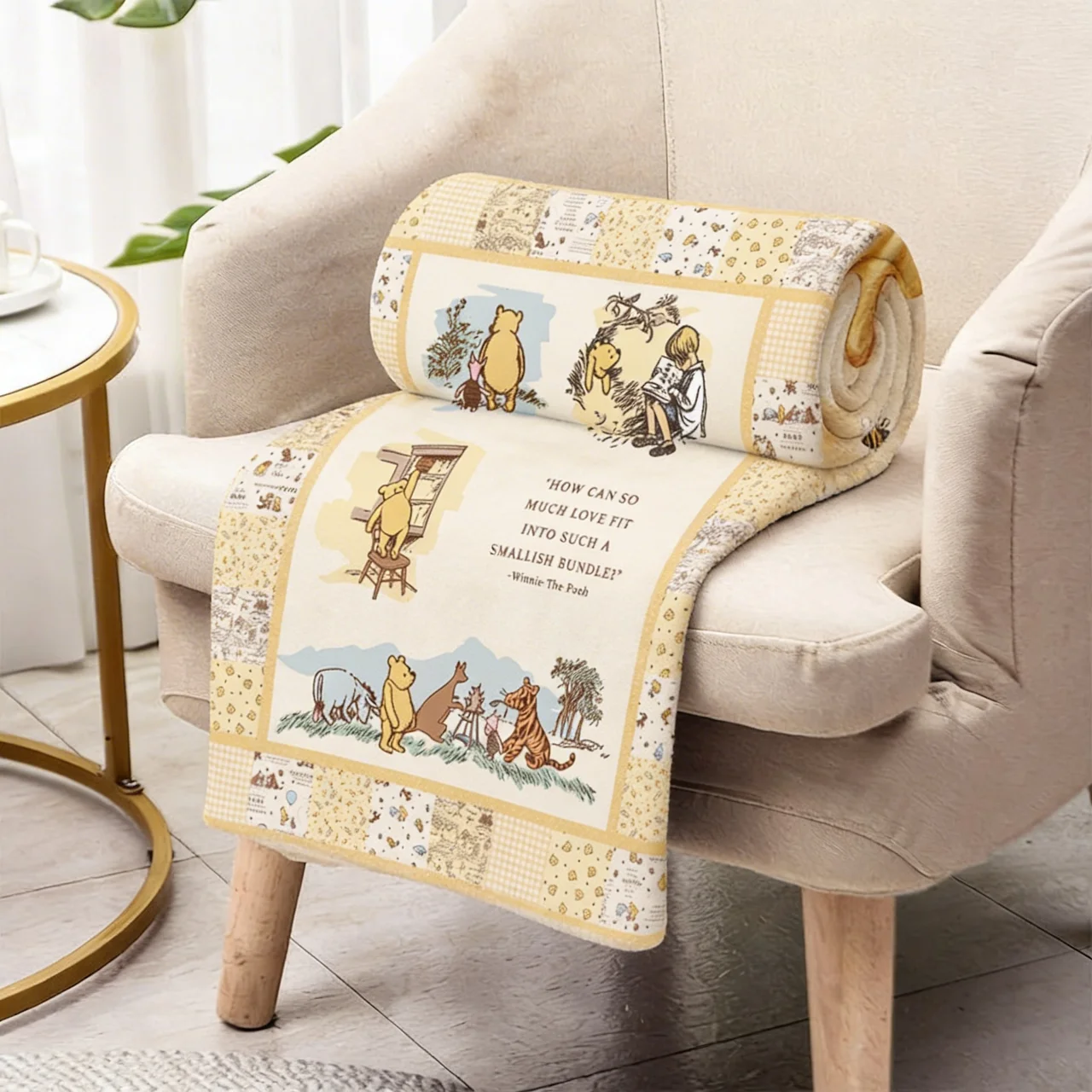 Personalized Winnie the Pooh Blanket Custom Name Gift for Movie Fans