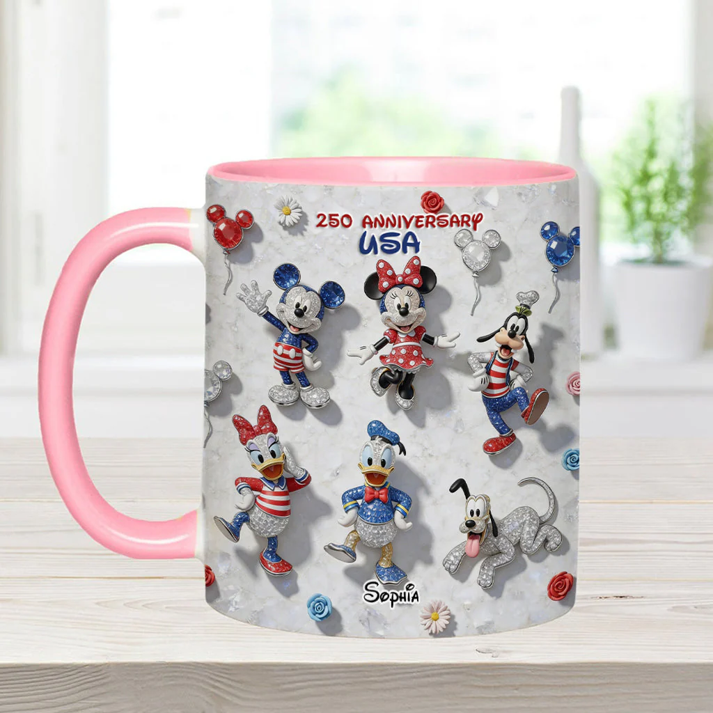 Personalized 250th Anniversary USA Accent Mug for Movie Fans