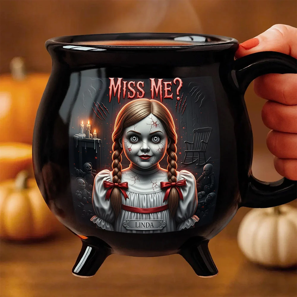 Personalized Horror Cauldron Mug Custom Name Halloween Gift Cauldron Coffee Mug GradoCreations