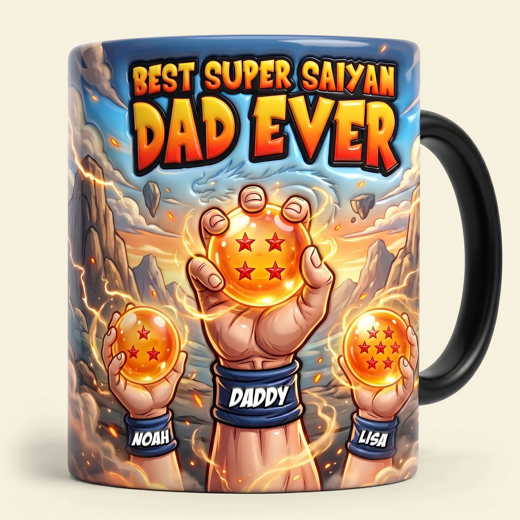 Personalized Color Changing Mug Best Super Saiyan Dad Gift