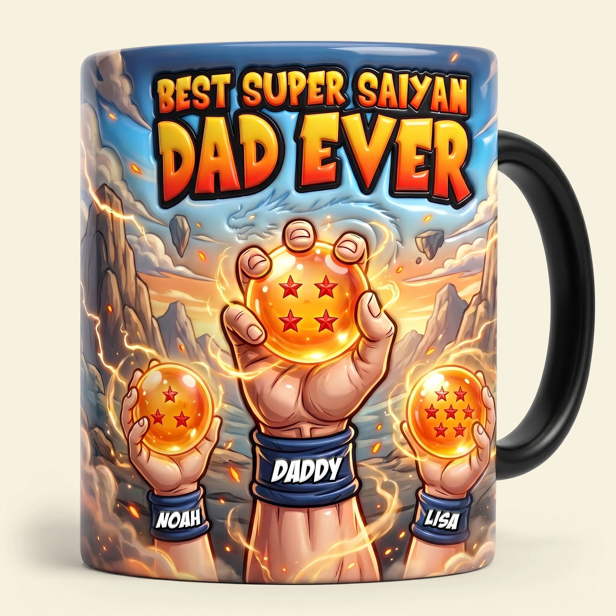 Personalized Color Changing Mug Best Super Saiyan Dad Gift