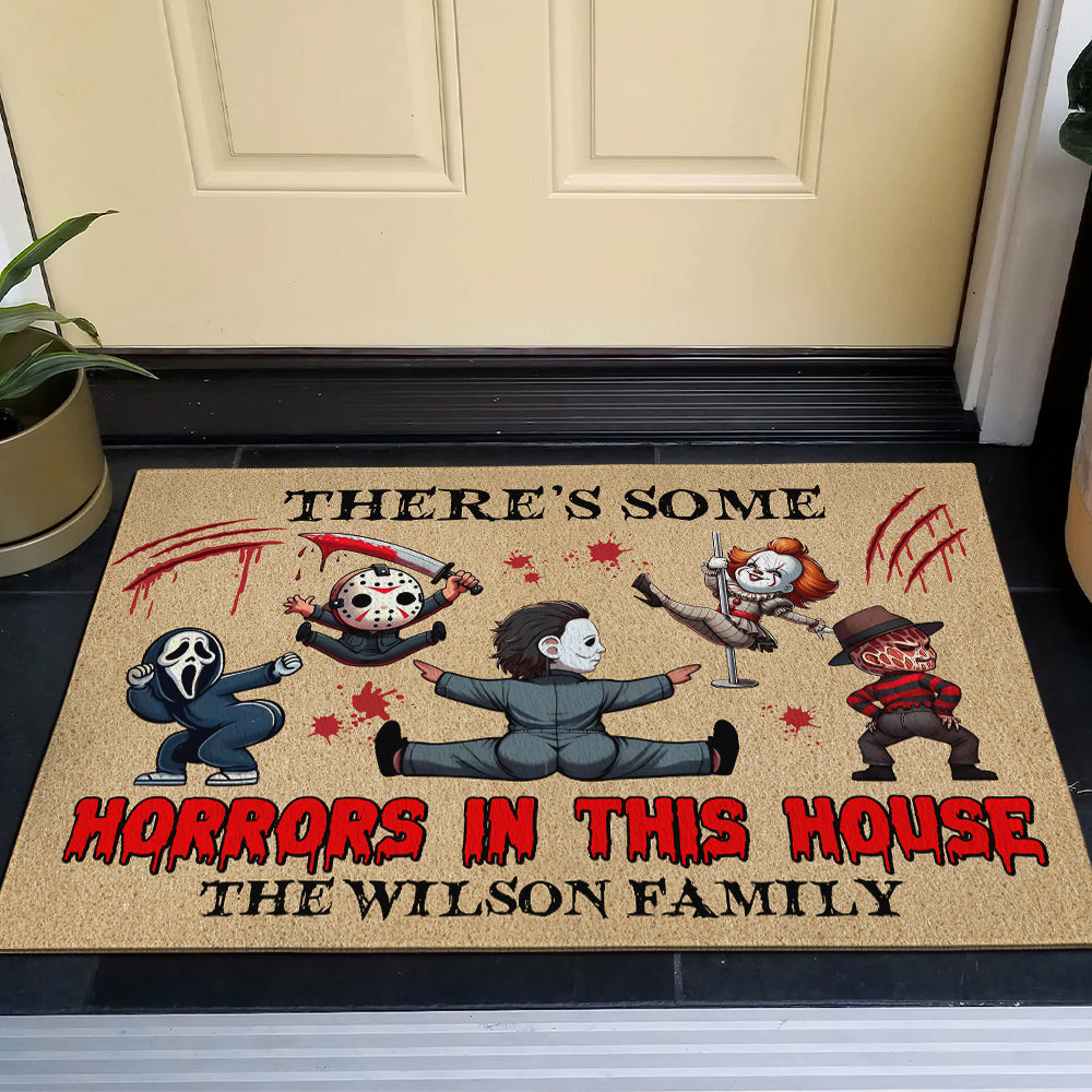 Personalized Halloween Doormat Custom Family Name Spooky Decor Door Mat GradoCreations