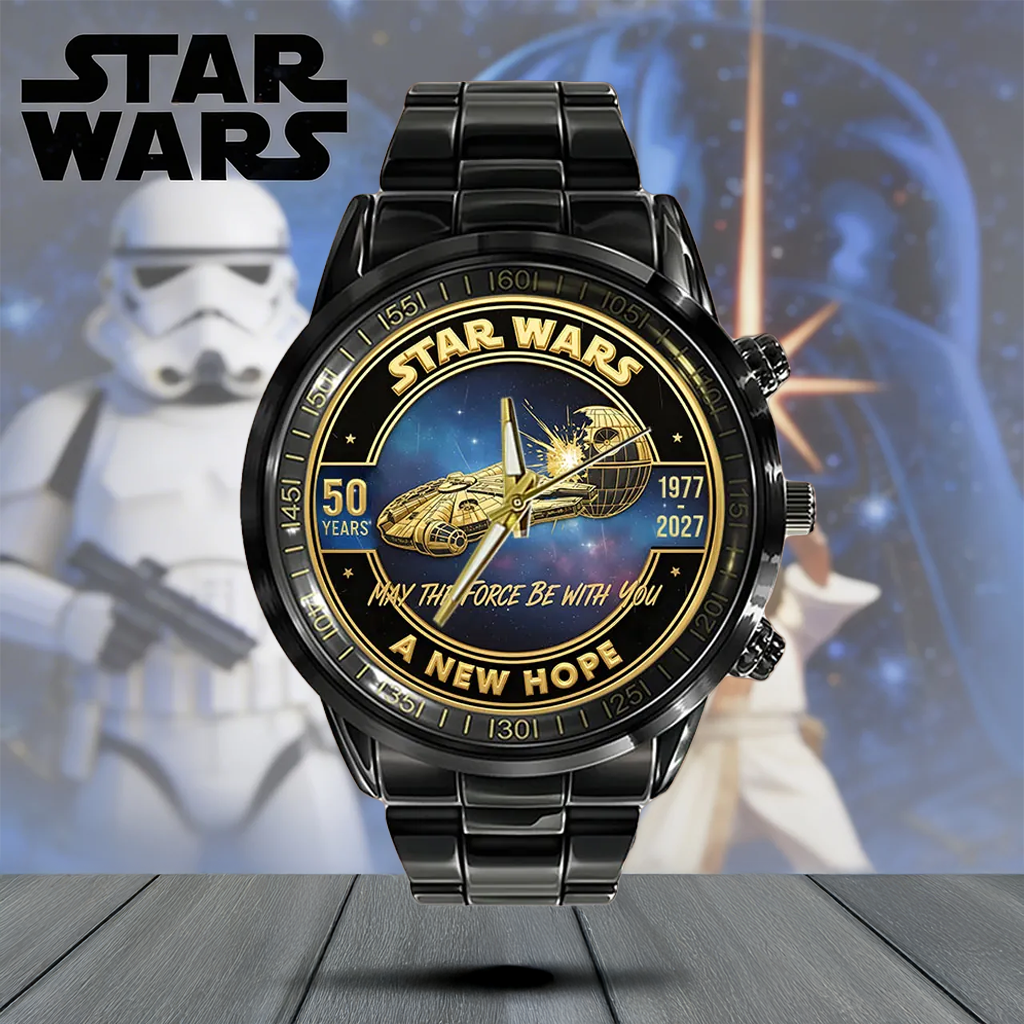 Personalized Star Wars 50th Anniversary Hand Watch Gift for Movie Fans