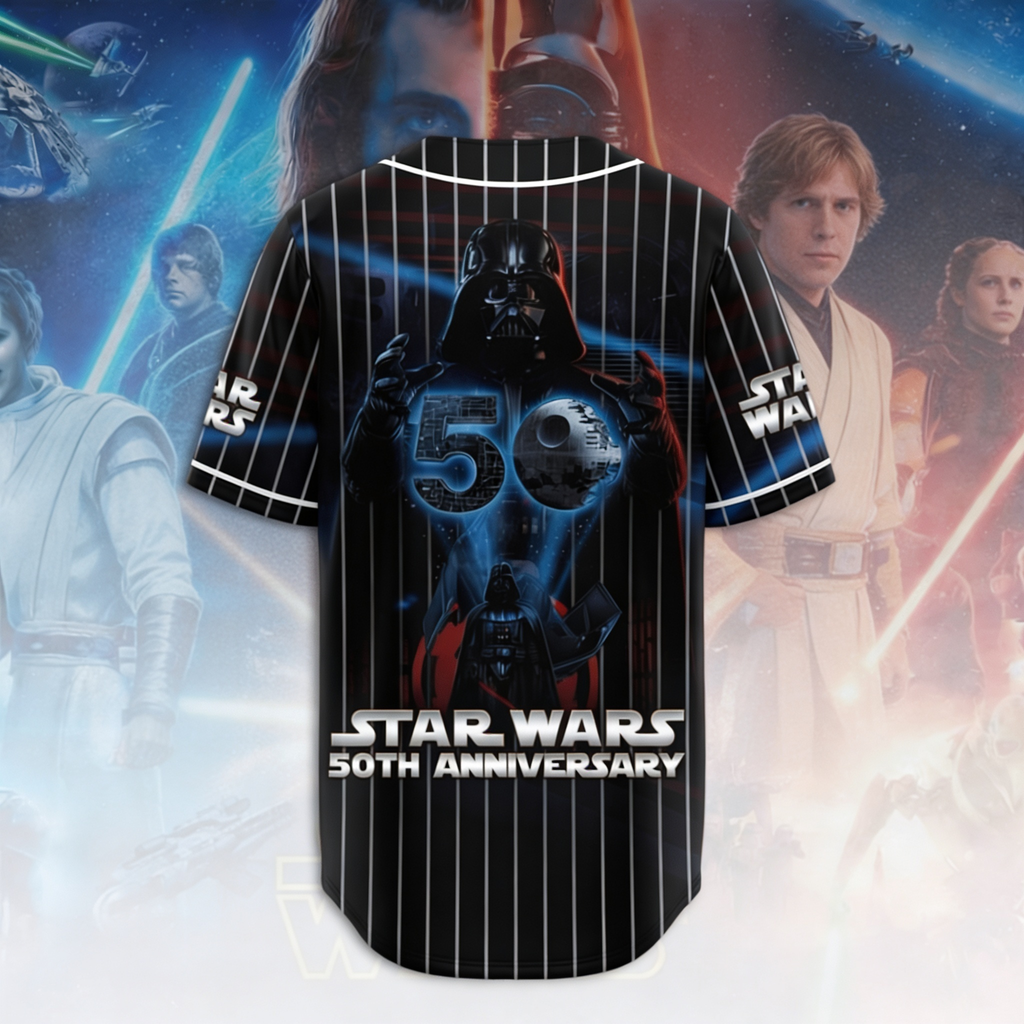 Personalized Star Wars 50th Anniversary Baseball Jersey Gift for Movie Fans