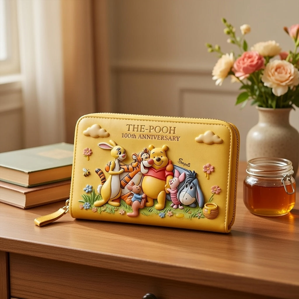 Personalized Leather Long Wallet with Disney Characters - Gift for Movie Fans