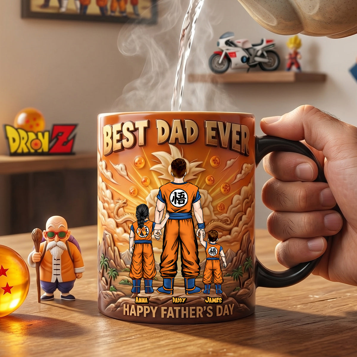 Personalized Dragon Ball Best Dad Ever Mug Gift for Father