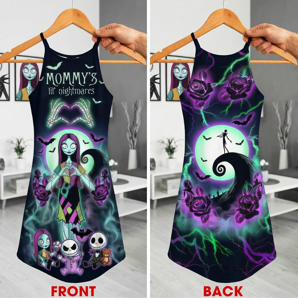 Personalized Spooky Maxi Dress for Mom with Custom Names | Gift for Movie Fans
