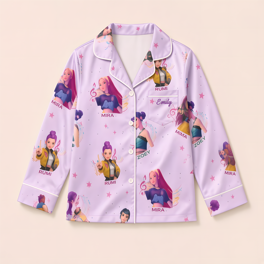 Personalized Pajama Set for Kids with Fantasy Girls Design Pajama Set GradoCreations