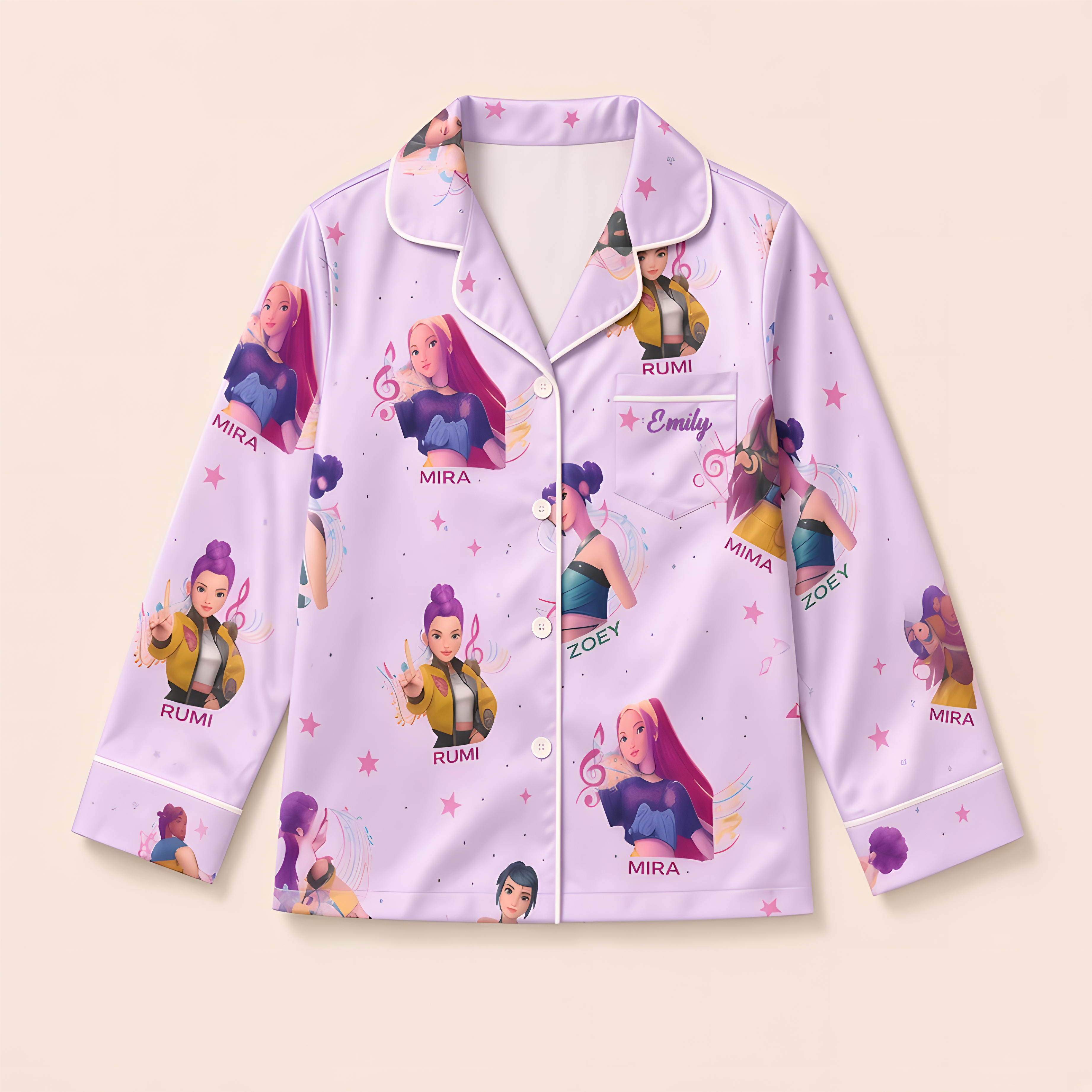 Personalized Pajama Set for Kids with Fantasy Girls Design Pajama Set GradoCreations