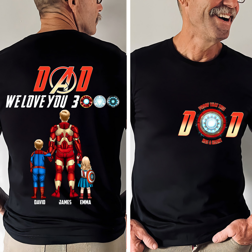Personalized Marvel Superdad T-Shirt Custom Name Gift for Dad