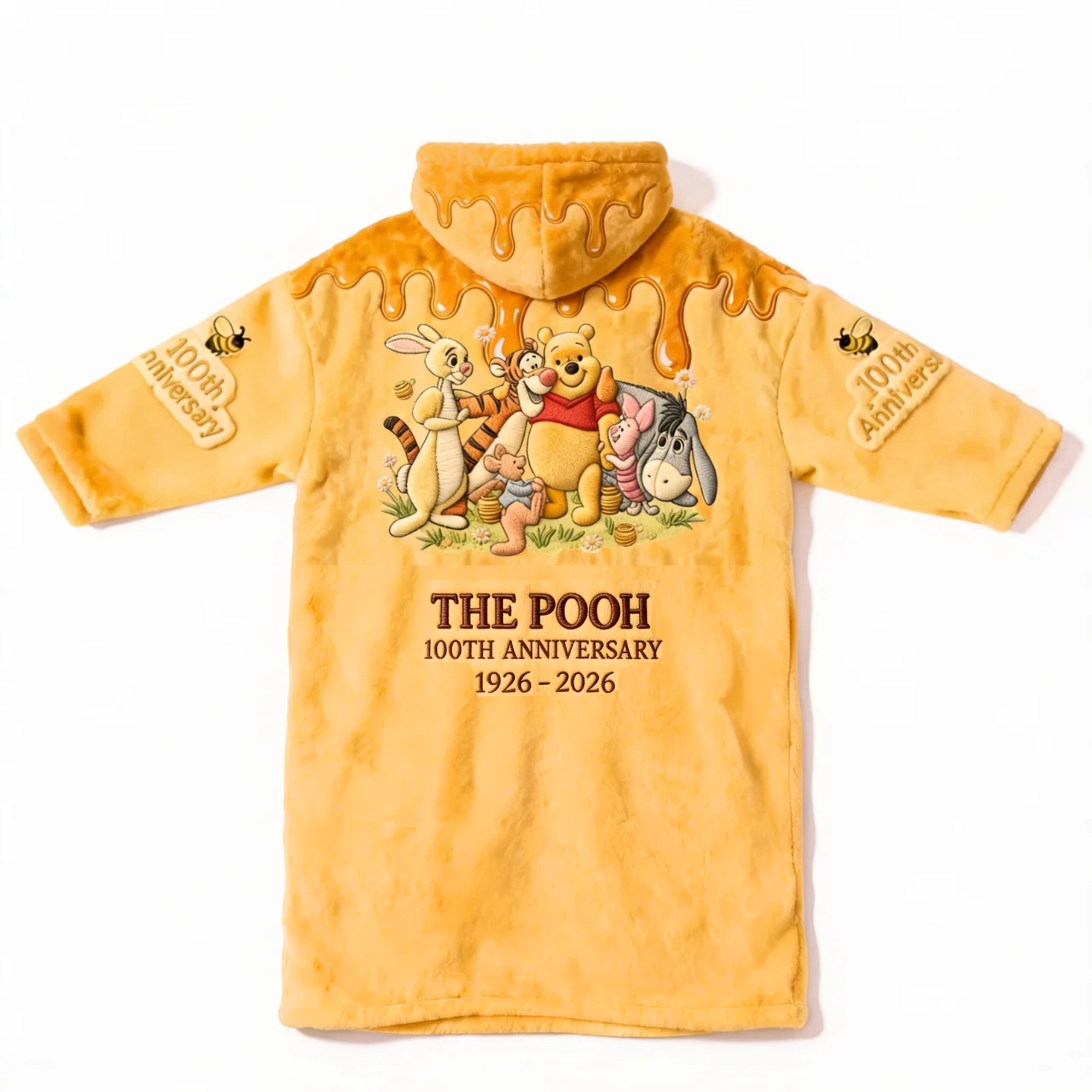 Personalized Winnie the Pooh 100th Anniversary Blanket Hoodie Gift Blanket Hoodie GradoCreations
