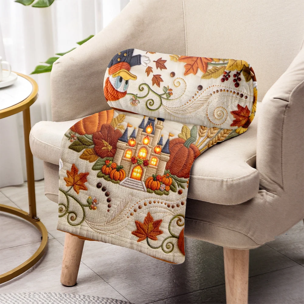 Personalized Fall Themed Blanket with Disney Characters Gift Blanket GradoCreations