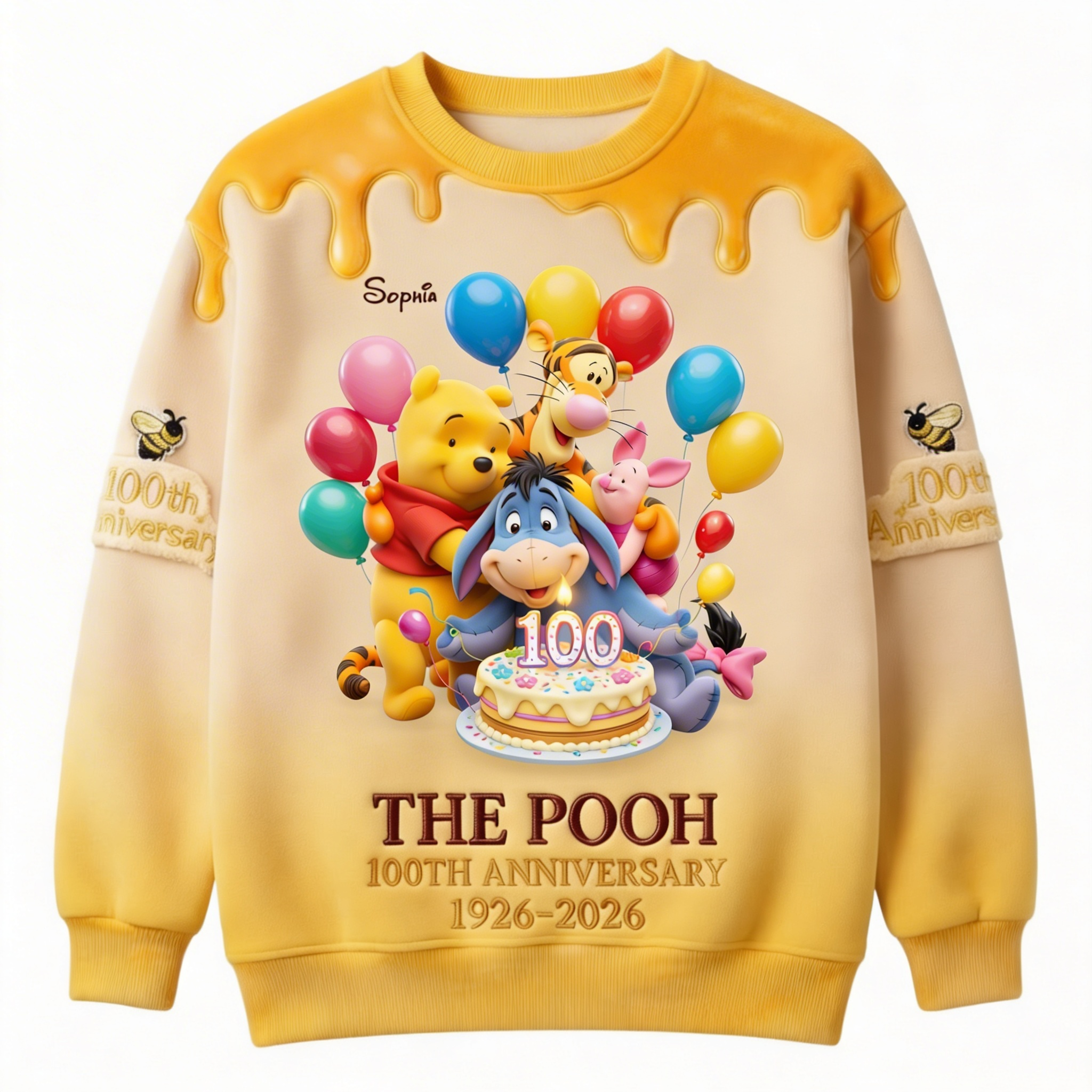 Personalized All Over Shirt for Pooh 100th Anniversary Gift