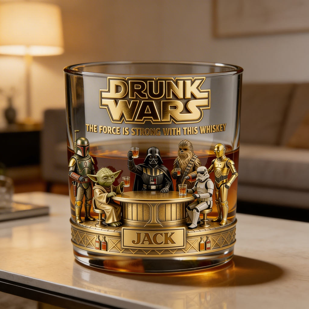 Personalized Whiskey Glass Star Wars Gift for Movie Fans