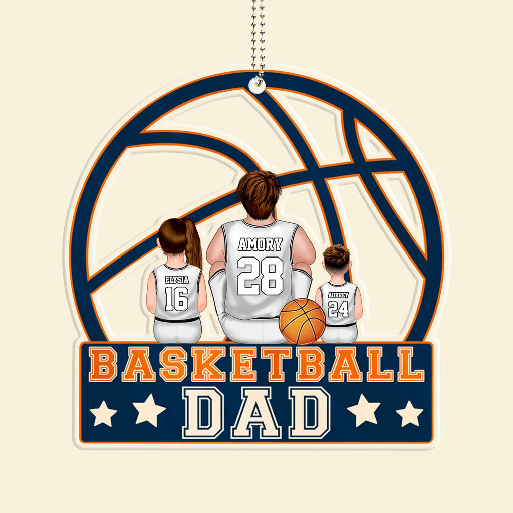Personalized Basketball Dad Acrylic Car Hanging Ornament Gift