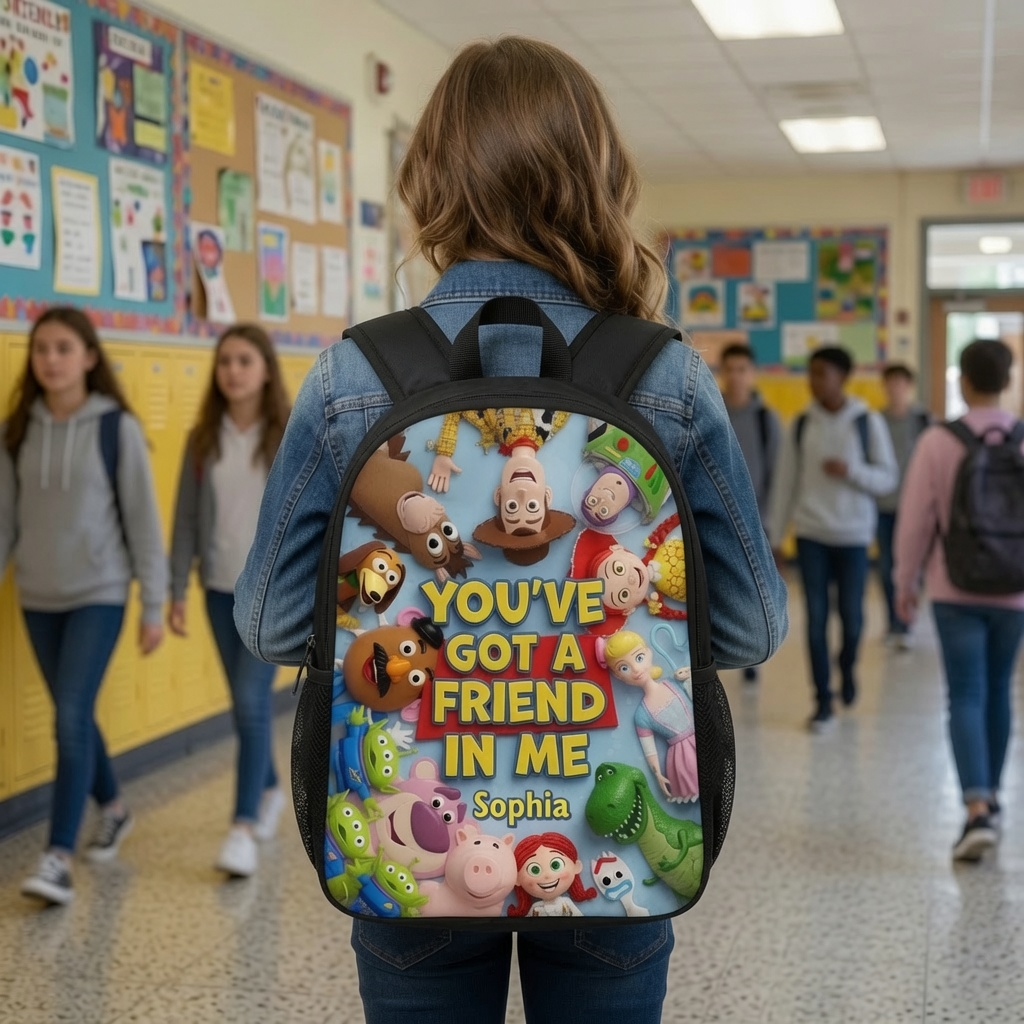 Personalized Cartoon Backpack & Lunch Bag Set for Kids