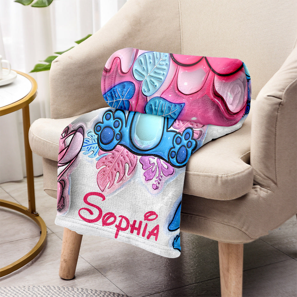Personalized Cartoon Characters Blanket Custom Name Gift for Kids