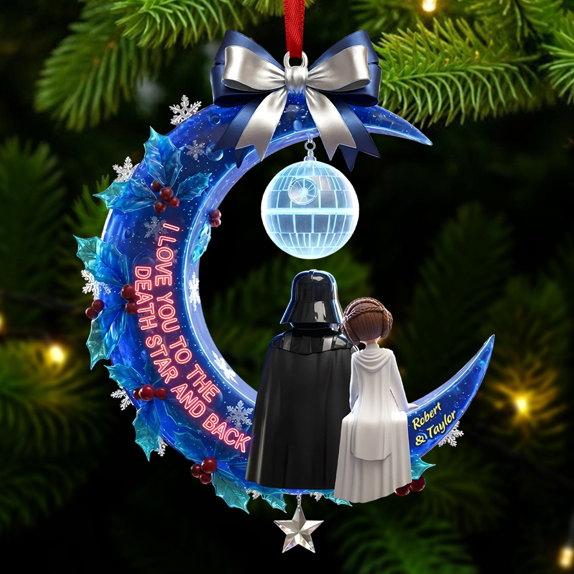 Personalized Acrylic Ornament I Love You To The Moon Gift for Couple Ornament GradoCreations