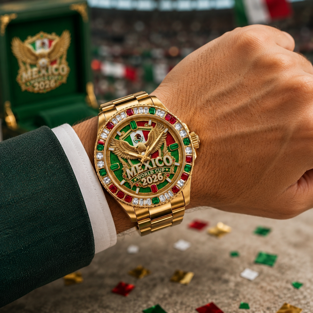 Personalized Mexico Soccer Team Men's Wrist Watch for Fans