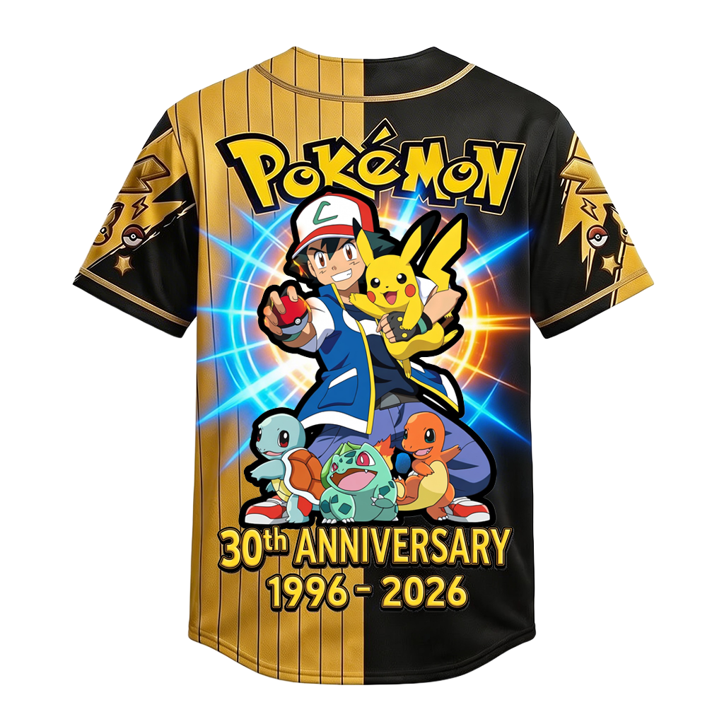 Personalized Pokémon Baseball Jersey for Adults & Kids - Anniversary Gift