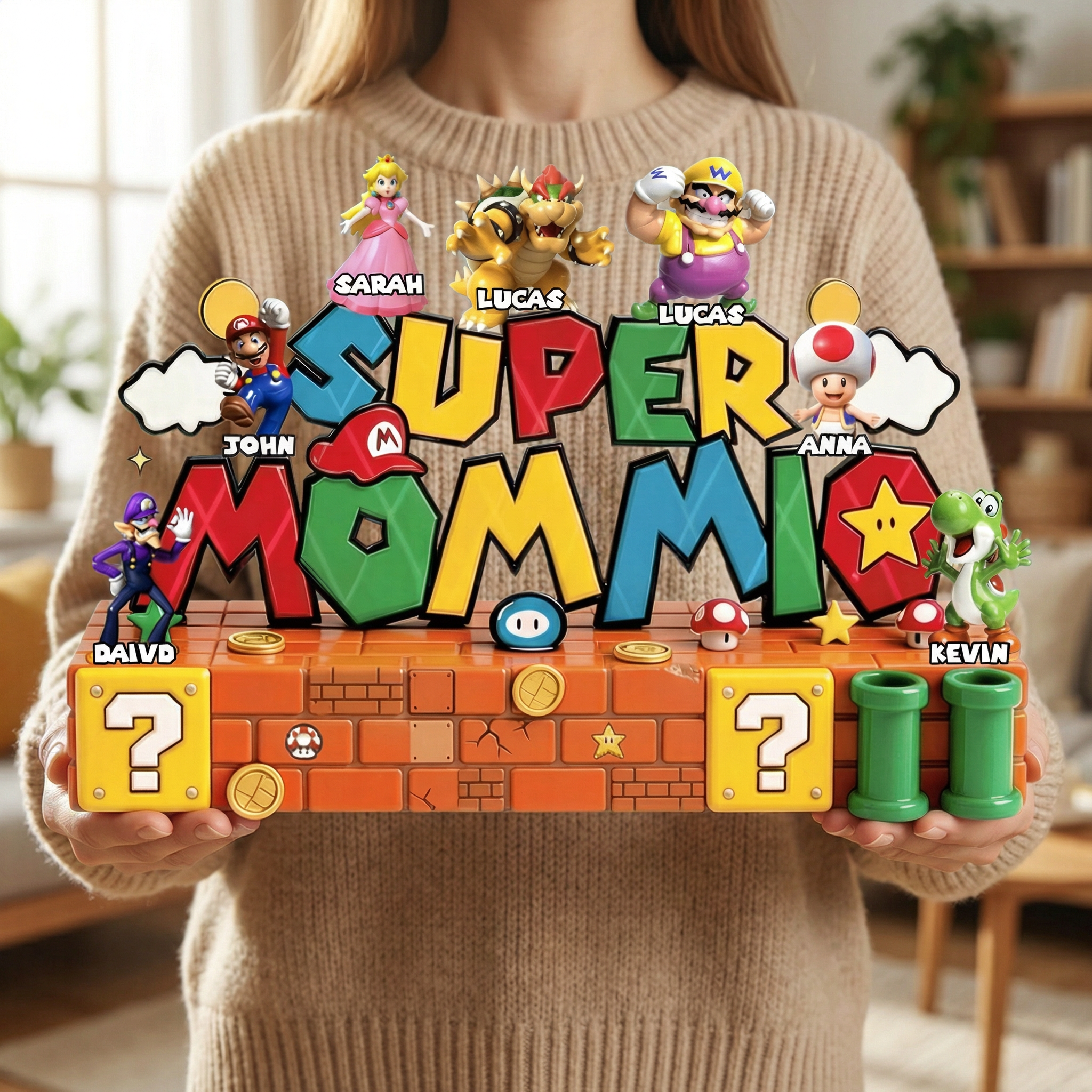 Personalized Super Mom Acrylic Plaque Gift for Mom Gamer Decor