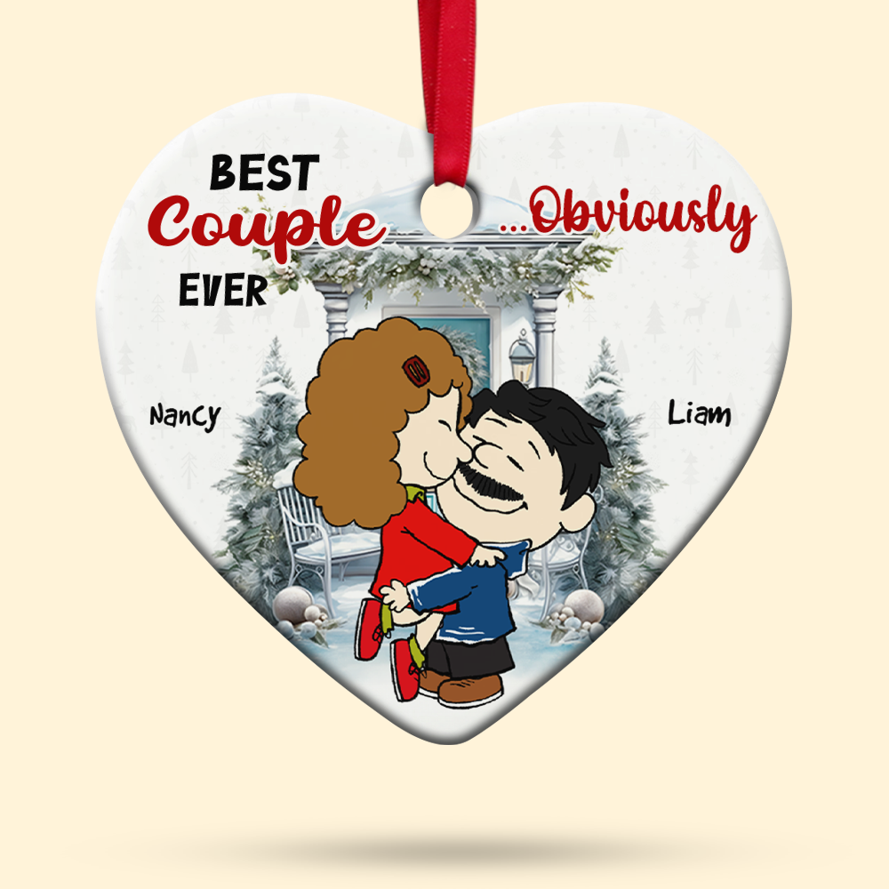 Personalized Best Couple Ever Ceramic Ornament for Christmas