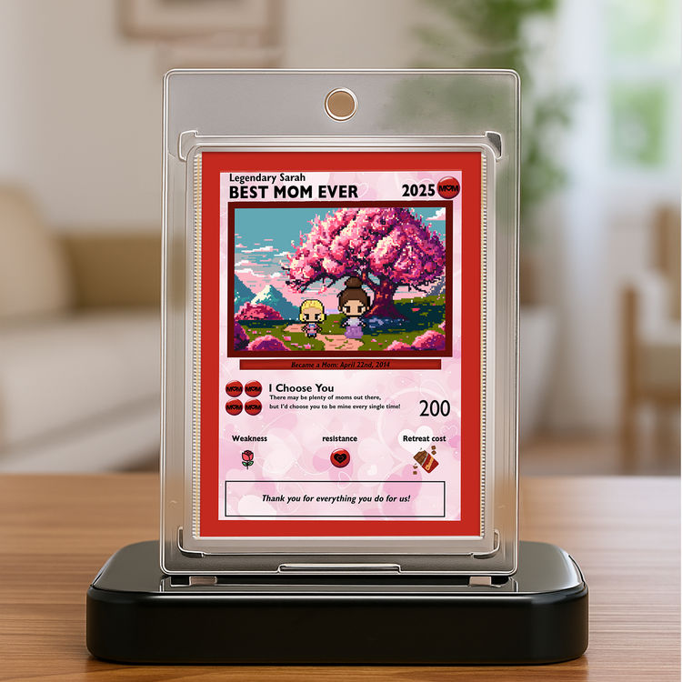 Personalized Pixel PoMo Metal Card Gift for Mom - Best Mom Ever | Mother's Day Keepsake